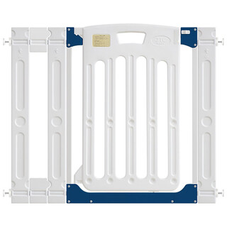 Jtcbaby child safety door guardrail baby stairway guardrail balcony railing fence pet isolation gate guardrail without punching blue widened version (95.5-112.5cm)