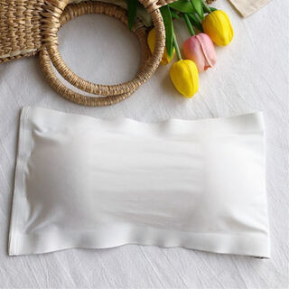 Libby jimei back ice silk strapless underwear women's chest-wrapped breast breathable anti-exposed breasts sports shockproof anti-exposed breasted girls seamless white one-shoulder free transparent shoulder strap one-size-fits-all recommended 80-130 jin jin equals 0.5 kg