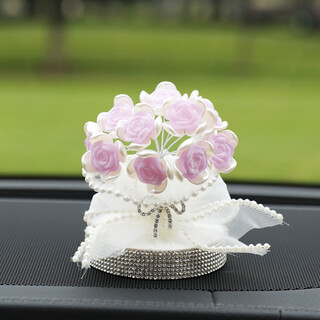 Rose car aromatherapy fragrance ornaments car perfume decoration fashion diamond imitation flower rose purple + perfume