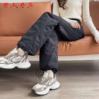 Rlas workwear down pants women's outer wear winter 2025 new northeast minus 40 degree straight style waterproof and windproof cotton pants black 2xl 180 recommended 133-150 jin jin equals 0.5 kg