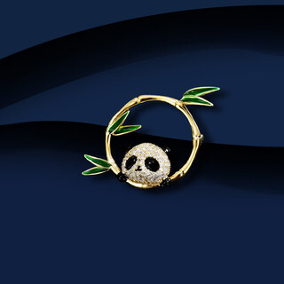 Marco bizzarri's national trendy creative jewelry, versatile bamboo panda brooch, high-end female cute anti-exposure pin, niche accessories gift, holiday gift for friends, anniversary gift for girlfriend and wife