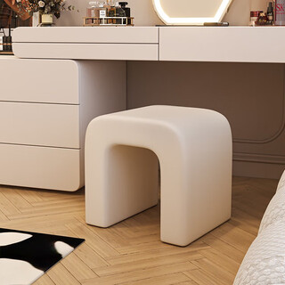 Seaworthy dressing stool, dressing table chair, bedroom light luxury and high-end dressing chair, cream style dressing chair, modern simple stool, off-white pu leather