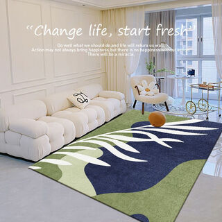 Xinlin carpet large area living room carpet simple nordic style room coffee table mat household sofa full carpet stain-resistant floor mat polarized simple leaf 100*120