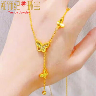 Dl 1998 fat donglai same style 18k gold necklace butterfly tassel 999 steel stamped gold pendant 2025 new gold bracelet butterfly pendant necklace