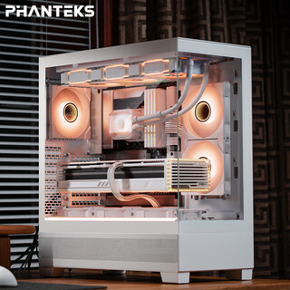 Phanteks storm chaser xt523 view white sea view room tempered glass full view atx motherboard desktop computer case (side argb light bar/360 water cooling position/type-c)