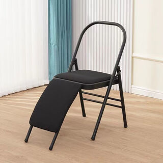 Thickened yoga chair professional iyengar yoga chair yoga stool second sister open back correction fitness chair pilates chair upgraded wall thickness 1.8 black waist off cloth cover