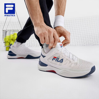 Fila huang jingyu's same style speed serve men's performance tennis shoes comprehensive training shoes white/jewelry blue-wb 42.5