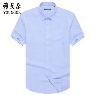 Youngor shirt men's summer young men's business casual short-sleeved shirt gsdp16387hja gray blue 41
