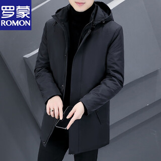 Luo meng winter 2026 new two-padded coat casual winter cotton coat plus cotton windbreaker mid-length thickened men's coat black xl