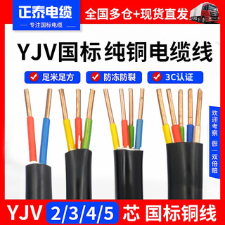 正泰YJV充电桩专用电缆线3*6 45芯4 6 1016平方正泰7KW三相新能源 国标保检3*6平方（1米）