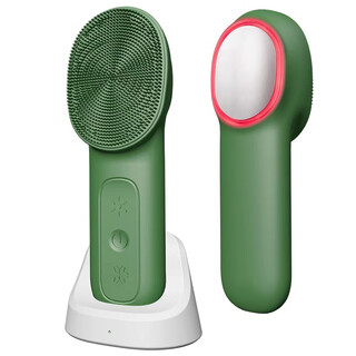 2024 new electric facial cleansing instrument facial washing brush silicone beauty instrument cleansing brush facial washing instrument cleaning artifact green