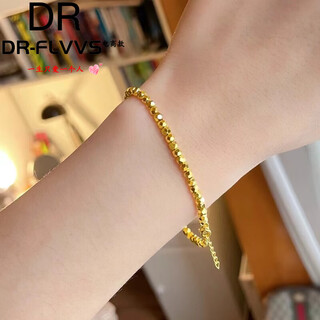 Broken silver bracelet, gold-plated silver new style, gold-plated women's bundy transfer bead bracelet, broken gold bracelet, adjustable 16cm