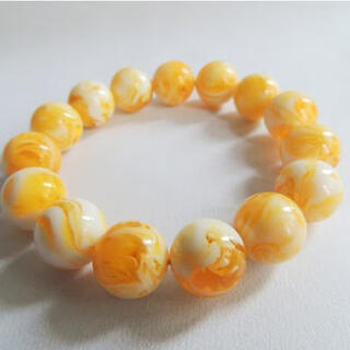 Mhfdo old phoenix natural amber beeswax bracelet russian material white flower raw mineral bracelet necklace round beads second generation men's and women's chicken oil 18mm white honey amber one string 13 pieces