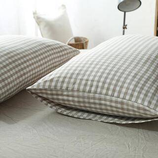 Large pillowcase 50x80 pillowcase washed cotton 70 90 48x74 45x75 extra large pillowcase single beige plaid envelope style one 50cmx80cm