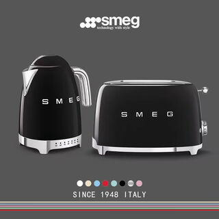 Smeg classic breakfast set black home electric kettle automatic power off insulation kettle klf04 + retro toaster toaster toaster tsf01