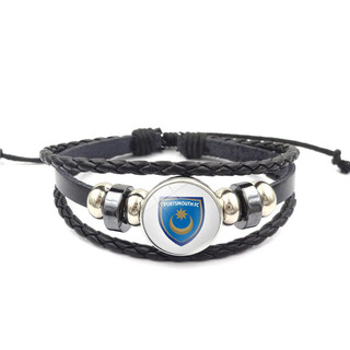 Cross-border accessories premier league football team emblem time gemstone bracelet multi-layer woven bracelet bracelet jewelry wholesale xl1742 portsmouth