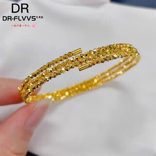 Jin shi tong lao fenghuang gold store 18k gold-filled bracelet three lives three worlds exploding jumping beads golden three circles light luxury niche bracelet three circles