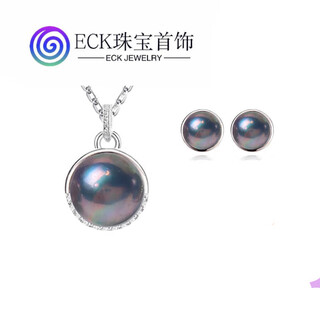 Eck seawater mapei pendant 18-19mm + earrings 14-15mm seawater mapei set