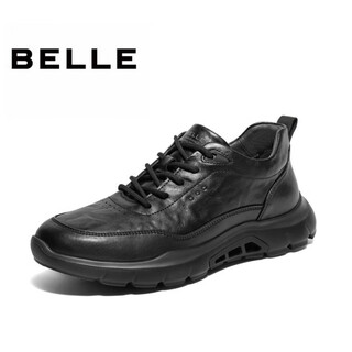 Belle belle belle group shoes men's shoes 2024 outdoor casual walking shoes men's comfortable thick-soled dad shoes business sports shoes black 42