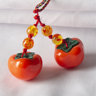 星彬果好事发生树脂柿子挂件 好柿会花生 创意饰品钥匙扣 【新款】柿柿如意