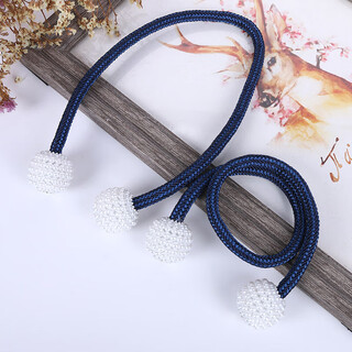 Curtain straps, one pair, ropes, curtain buckles, buckle straps, bed curtain storage ropes, magnetic pearls, no need to punch holes, curtain straps - royal blue, 1 pair, 2 pieces, no specifications