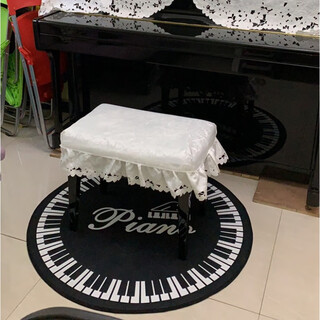 Dreamweaver grand piano round carpet stool non-slip mat washed keyboard staff notes thin style can be customized black with keyboard in stock small keyboard in stock 3 meters full round