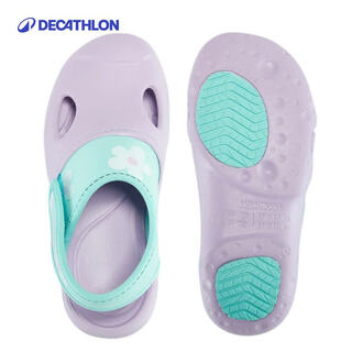 Decathlon children's sandals, clogs, slippers, boys and girls, medium and large children, baby princess swimming pool non-slip shoes ivd3 lavender purple flowers 30 31