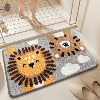 Dajiang dajiang bathroom floor mat household bathroom absorbent mat anti-slip mat toilet door special toilet mat little king 50x80cm door relatively large photo of this