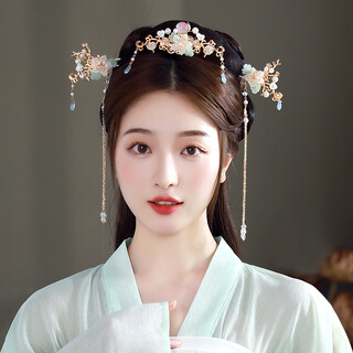 Wanbaozi hanfu headdress hairpin tassel full set of ancient style hair crown suit step shake ancient costume hairpin hair crown set hanfu accessories euphemism suit