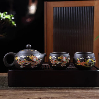 Color-changing fengming zisha pot becomes dragon and phoenix in auspicious shape when heated. xishi teapot with bird chirping raw mineral semi-handmade pot. color-changing fengming zisha pot 240ml-1 pot 2 cups