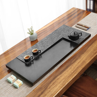 Yantang natural black gold stone tea tray for home use one-piece light luxury modern monolithic stone tea table with drainage wet tea table triumph 60*30*3cm