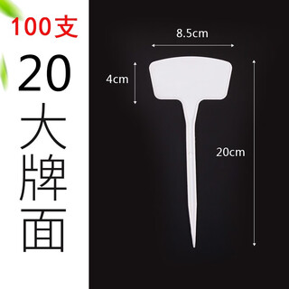 Benxinnong big brand gardening ground card can write plant label ground card succulent label identification card plastic card 100 (large brand face) small size 20cm white