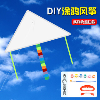 紫湖diy风筝儿童男孩女孩手工玩具涂色绘画材料包幼儿园空白潍坊风筝