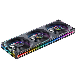 乔思伯（JONSBO）ZA-360B ARGB版黑色 12CM*3机箱风扇（四面一体千层镜光效/3连体/铝质铭牌/PWM公母头）