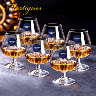 Glass short-footed pot-bellied wine cup cognac brandy cup martell cup 6 pieces set 410ml 6 pieces