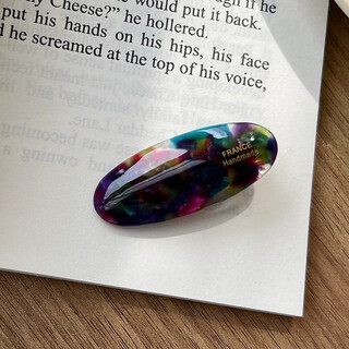 Saradear fever blogger's same style oval small hairpin korean france french side clip retro bangs clip duckbill clip starry sky blue purple