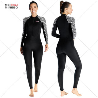 Chuangjingyi chooses quick-drying large size swimsuit, sun protection, surfing wetsuit, men's and women's motorboat one-piece snorkeling wetsuit, hot spring wetsuit, black white flower sleeves for women - front zipper d03007 xs xs