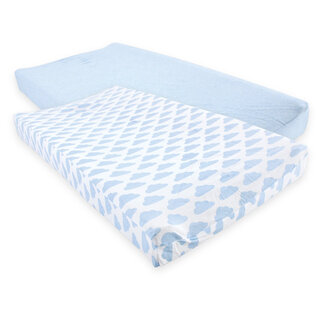 Hudson babybaby baby cotton changing pad cover light blue cloud