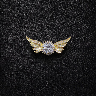 Woug hao angel wings men's brooch light luxury corsage simple suit decoration lapel pin creative gold one