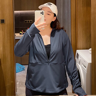 Kejimitao large size yoga top women's autumn fat mm running fitness clothing 200jin jin equals 0.5kg loose sportswear quick-drying morning running jacket black xl