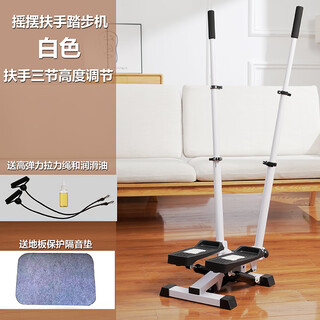 Jianlihu double armrest swing stepper home fitness equipment small and medium-sized sports weight loss slim waist multi-functional stepper mountain machine white