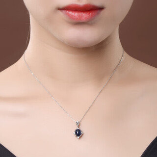 Millais jewelry 2.0 carat plain sapphire pendant 18k gold inlaid with diamonds custom necklace women's colored gemstone jewelry accessories without chain chain can be additionally customized