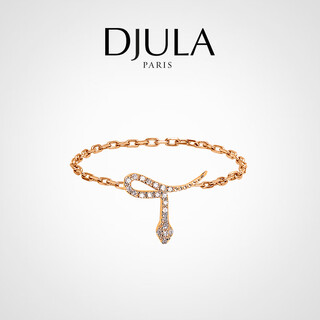 Shelly and julep magic series 18k gold ring with diamond snake-shaped pendant rose gold and white gold 18k rose gold 52