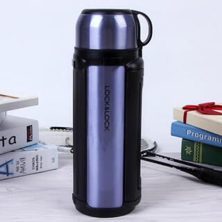 Lock&lock thermos kettle 304 stainless steel thermal insulation kettle outdoor camping travel kettle 1.8l blue