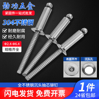 Jinggong (jinggong) hz all stainless steel countersunk head blind rivet 304/316 flat head rivet open rivet gb12617.4 5*10 (20 pieces)