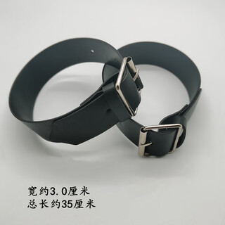 Shantou lincun coat cuffs decorated windbreaker fur integrated sleeves collar neck belt buckle accessories buttons strap leather black (2 pieces) length 35cm