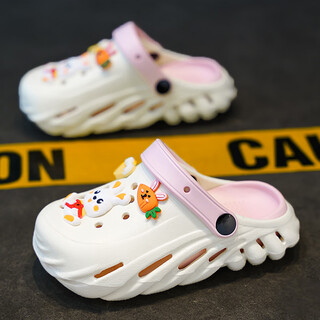 LINGLI女童洞洞鞋夏季2025新款儿童防滑外穿凉拖中大童女孩包头沙 2658-3粉红 27 码