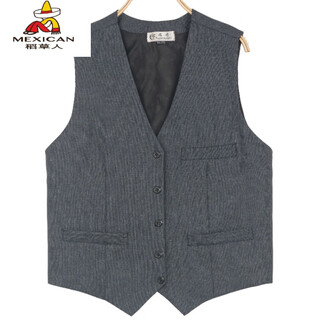 Scarecrow middle-aged men's vest spring and autumn thin large size slim dad vest middle-aged men's business casual vest suit vest - gray l 50 size