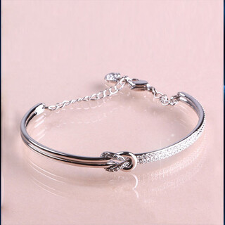 Yulong boutique pt950 platinum bracelet for women s925 silver 18k double row bow bracelet bracelet for women simple silver