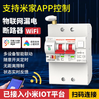 LXEE米家wifi断路器智能无线远程开关 智能漏电保护物音响控制 2P 漏电断路器 25A